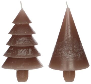 Ideas 4 Seasons kaars boom taupe 12x7cm