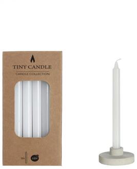 Ideas 4 Seasons Kaarsen H14cmxØ1.2cm wit set a 12 stuks