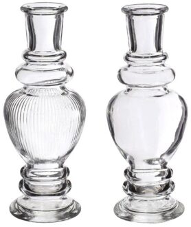 Ideas 4 Seasons kaarsen vaas Venetie 15.5x5.7cm helder glas