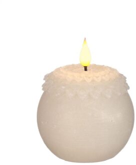 Ideas 4 Seasons LED Kaars wax bloem parel crème Ø9xH12cm