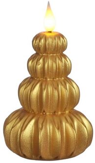 Ideas 4 Seasons LED Kaars wax boom goud Ø6,9xH12cm