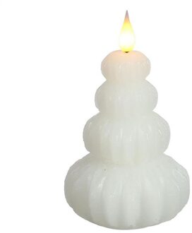 Ideas 4 Seasons LED Kaars wax boom wit Ø6,9xH12cm