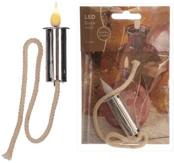 Ideas 4 Seasons LED Lont met vlam zilver + 3x batterij