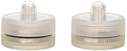 Ideas 4 Seasons LED waxinelichtjes/theelichtjes voor onder water - set van 2x - helder wit