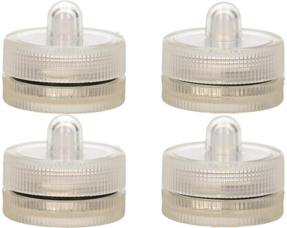 Ideas 4 Seasons LED waxinelichtjes/theelichtjes voor onder water - set van 8x - helder wit