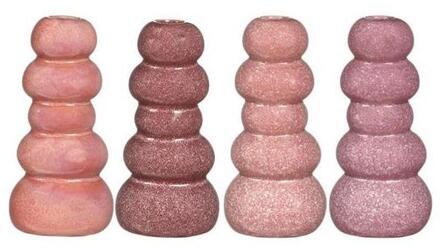 Ideas 4 Seasons Pebble vaas H15xØ7cm pink 4ass colours roze