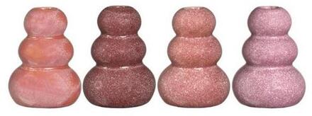 Ideas 4 Seasons Pebble vaas H9,5xØ7cm pink 4ass colours roze
