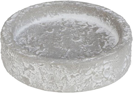 Ideas 4 Seasons Stenen schaaltje voor amberblokjes/geurblokjes - grijs - cementlook - Decoratieve Schaal (binnen)
