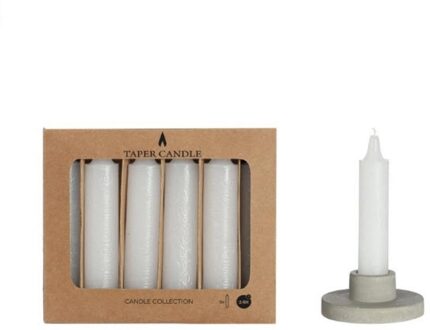 Ideas 4 Seasons Taper kaars wit set a 6 Ø2.15cmx11cm