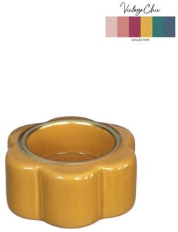 Ideas 4 Seasons Theelichthouder Pouff mosterd Ø7xH3,4cm geel