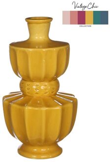 Ideas 4 Seasons Vaas Bellagio mosterd Ø11xH20cm geel