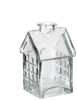 Ideas 4 Seasons Vaas Glazen huisje 7x7,5xH12cm transparant