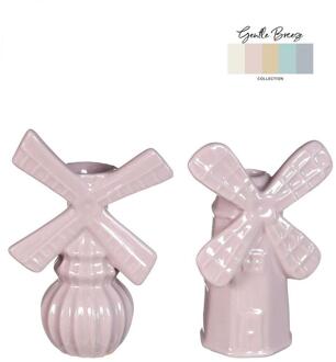 Ideas 4 Seasons Vaas windmolen H15,5cm 2 ass zachtroze