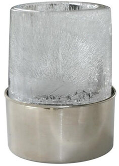 Ideas 4 Seasons Wijnfles koeler/wijnkoeler van ijs - 16 x 18 cm - DIY flessen icecooler Zilver