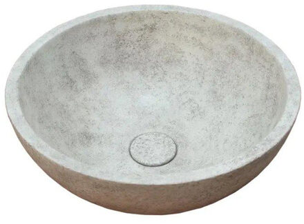 Ideavit Beton waskom - 36x36x14.5cm - rond - met klikwaste - beton 290333-D1 Beton mat