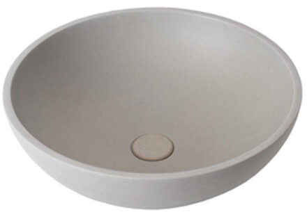 Ideavit Beton waskom - 44x44x14.5cm - rond - met klikwaste - beton grijs 290334-D5 Beton D5 mat