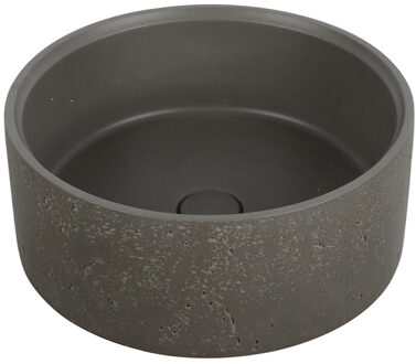 Ideavit Betonnen Vrijstaande Wastafel Rond Ideavit Idea.Deep-D5 39x15cm Donkergrijs