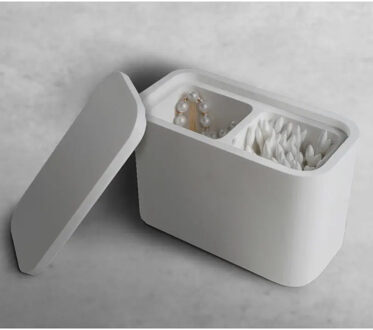 Ideavit Cosmetica Opbergdoos-Wattenstaafjes Ideavit Solidcase 14x7x10.2 cm Solid Surface Mat Wit