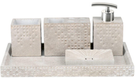 Ideavit Cube Accessoireset 5-delig concrete beton look Beige 290301-D1 Beige mat