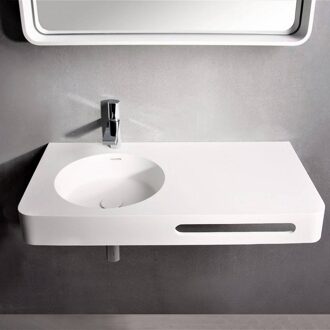 Ideavit Fontein Ideavit Solidbrio 90x48x14 cm Solid Surface Mat Wit Ideavit