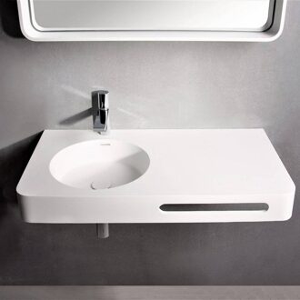 Ideavit Fontein Ideavit Solidbrio 90x48x14 cm Solid Surface Mat Wit