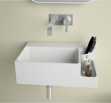 Ideavit Fontein Ideavit Soliddual 1.0 50x36x15.5 cm Solid Surface Met Opbergruimte Mat Wit Ideavit