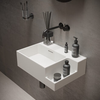 Ideavit Fontein Ideavit Soliddual 1.0 50x36x15.5 cm Solid Surface Met Opbergruimte Mat Wit Mat wit