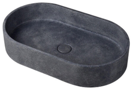 Ideavit Form Waskom 60x35x12cm ovaal concrete beton dark grey 290292-D2 Darkgrey mat