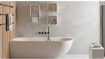 Ideavit Hoekbad Ideavit SolidNova-CL 180x80x56 cm Links Mat Wit