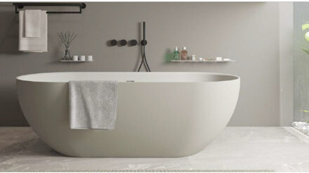 Ideavit Ligbad Vrijstaand Ideavit Solidera 170x80x55 cm Solid Surface Mat Pebble Grey Grijs