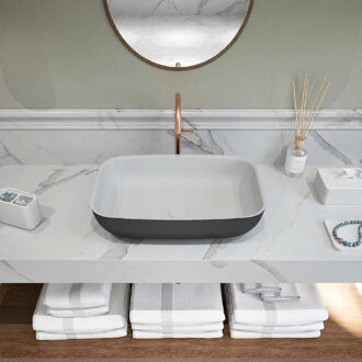 Ideavit Opbouw Waskom Ideavit Solidpool 55x35x13 cm Solid Surface Mat Zwart Ideavit