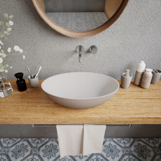 Ideavit Opbouw Waskom Ideavit Solidthin 50x33x14.5 cm Solid Surface Mat Beige