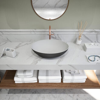 Ideavit Opbouw Waskom Ideavit Solidthin 50x33x14.5 cm Solid Surface Mat Zwart