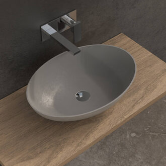 Ideavit Opbouw Waskom Ideavit Solidthin 60x40x14.5 cm Solid Surface Mat Licht Grijs Mat Grijs