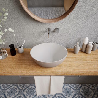 Ideavit Opbouwwastafel Ideavit Solidthin 39x39x14.5 cm Solid Surface Grijs Beige Ideavit