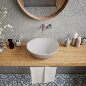 Ideavit Opbouwwastafel Ideavit Solidthin 39x39x14.5 cm Solid Surface Grijs Beige