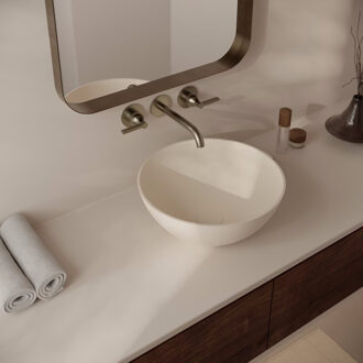 Ideavit Opbouwwastafel Ideavit Solidthin 39x39x14.5 cm Solid Surface Mat Crème Creme