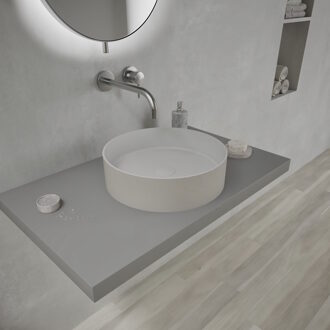 Ideavit Opbouwwastafel Ideavit Solidthin 40x40x12.5 cm Solid Surface Mat Pebble Grey Ideavit