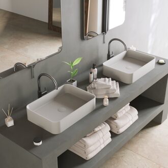 Ideavit Opbouwwastafel Ideavit Solidthin 50x35x12.5 cm Solid Surface Mat Wit