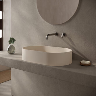 Ideavit Opbouwwastafel Ideavit Solidthin 60x35x12.5 cm Solid Surface Mat Crème Creme