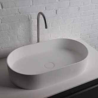 Ideavit Opbouwwastafel Ideavit Solidthin 60x35x12.5 cm Solid Surface Mat Wit Ideavit