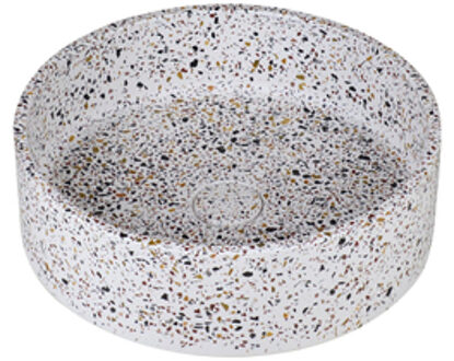 Ideavit Ora Waskom 39x12cm rond concrete beton wit Terrazzo 290296-E5 Wit Terrazzo mat