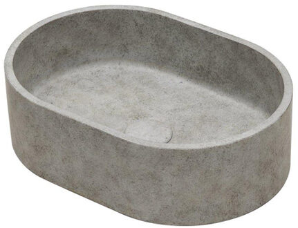Ideavit Rock Waskom 40x28x12cm ovaal concrete beton beige 290291-D1 Beige mat