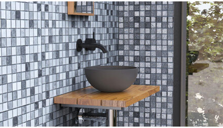 Ideavit Solidmicro opbouw wastafel 23x11.5 Solidsurface donkergrijs 290209 Donker grijs mat