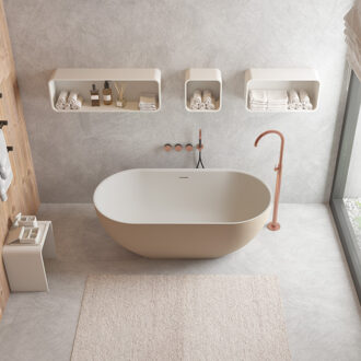 Ideavit Vrijstaande Badkuip Ideavit Solidera 170x80x55cm Mat Grijs-Beige Greige