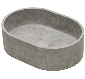 Ideavit Waskom Ideavit Idea.Rock 40x28x12 cm Ovaal Beton Licht Grijs Ideavit