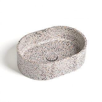 Ideavit Waskom Ideavit Idea.Rock 40x28x12 cm Ovaal Terrazzo Wit Ideavit