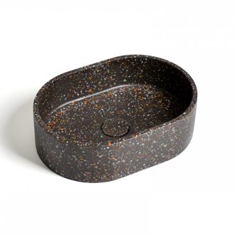 Ideavit Waskom Ideavit Idea.Rock 40x28x12 cm Ovaal Terrazzo Zwart