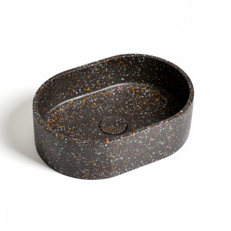 Ideavit Waskom Ideavit Idea.Rock 40x28x12 cm Ovaal Terrazzo Zwart