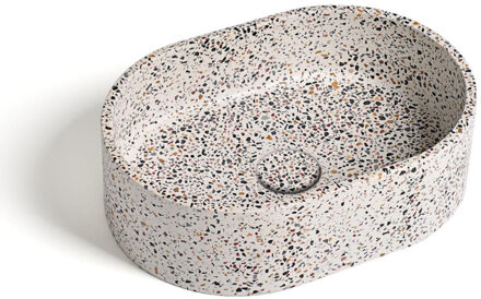 Ideavit Waskom Ideavit Idea.Rock-E5 40x28x12 cm Ovaal Beton Terrazzo Wit Ideavit